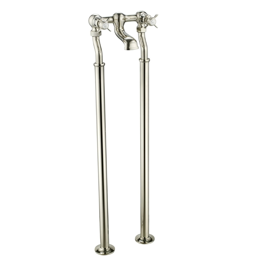 JTP Grosvenor Pinch Nickel Floorstanding Bath Filler Cut Out